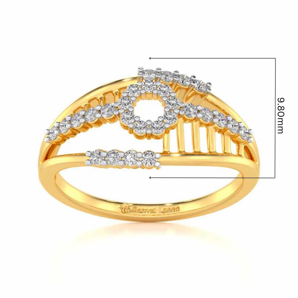 Spot In Heart Silver Ring - Yellow Gold - Image 5