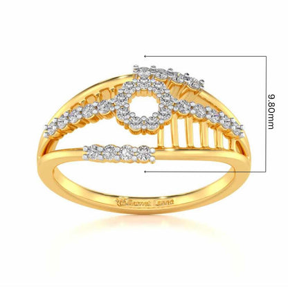 Spot In Heart Silver Ring - Yellow Gold - Image 5