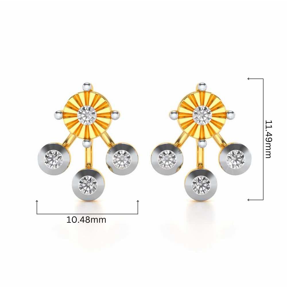 BAllari Silver Earrings - Yellow Gold - Image 4