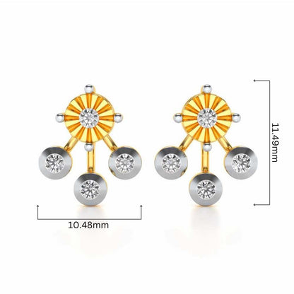 BAllari Silver Earrings - Yellow Gold - Image 4