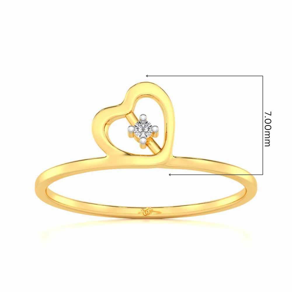 Heart Strand Silver Ring - Yellow Gold - Image 5