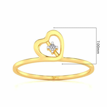 Heart Strand Silver Ring - Yellow Gold - Image 5