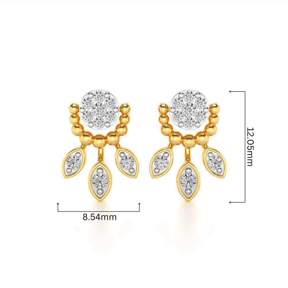 Darpanika Silver Earrings - Yellow Gold - Image 4