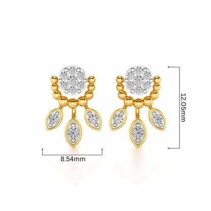 Darpanika Silver Earrings - Yellow Gold - Image 4