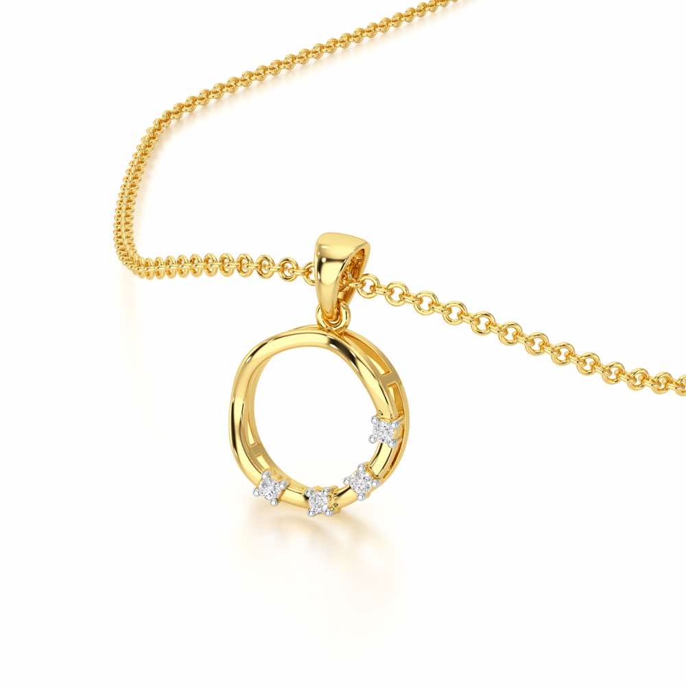 Halo Whisper Silver Pendant - Yellow Gold - Image 2