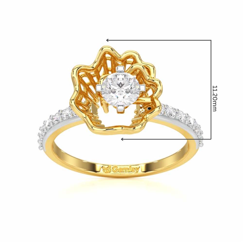 Swirl Bloom Solitaire Ring - Yellow Gold - Image 5