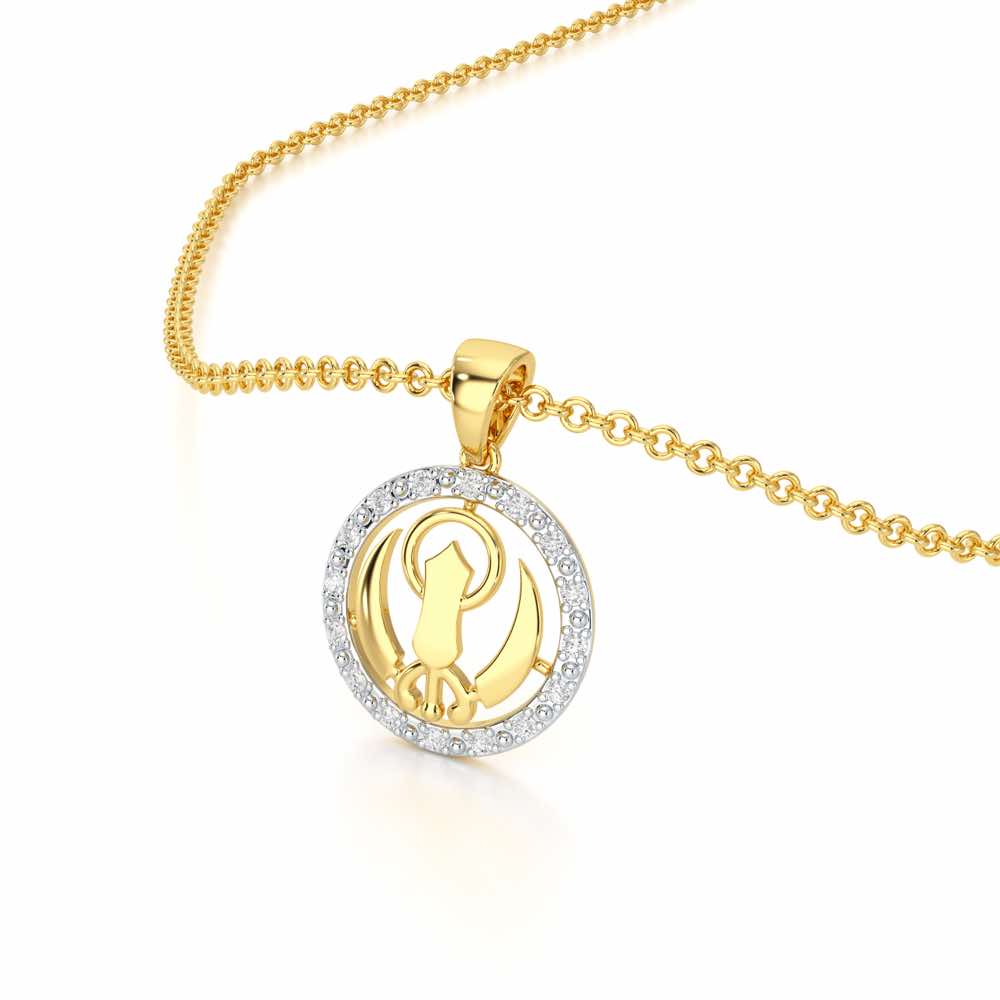 Khalsa Blessing Silver Pendant - Yellow Gold - Image 2