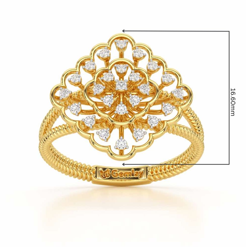 Zeppelin Glow Silver Ring - Yellow Gold - Image 2