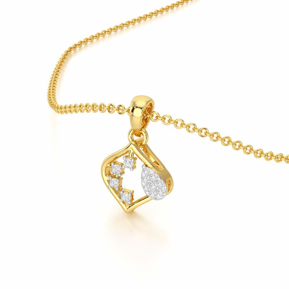 Starlit Charm Silver Pendant - Yellow Gold - Image 2