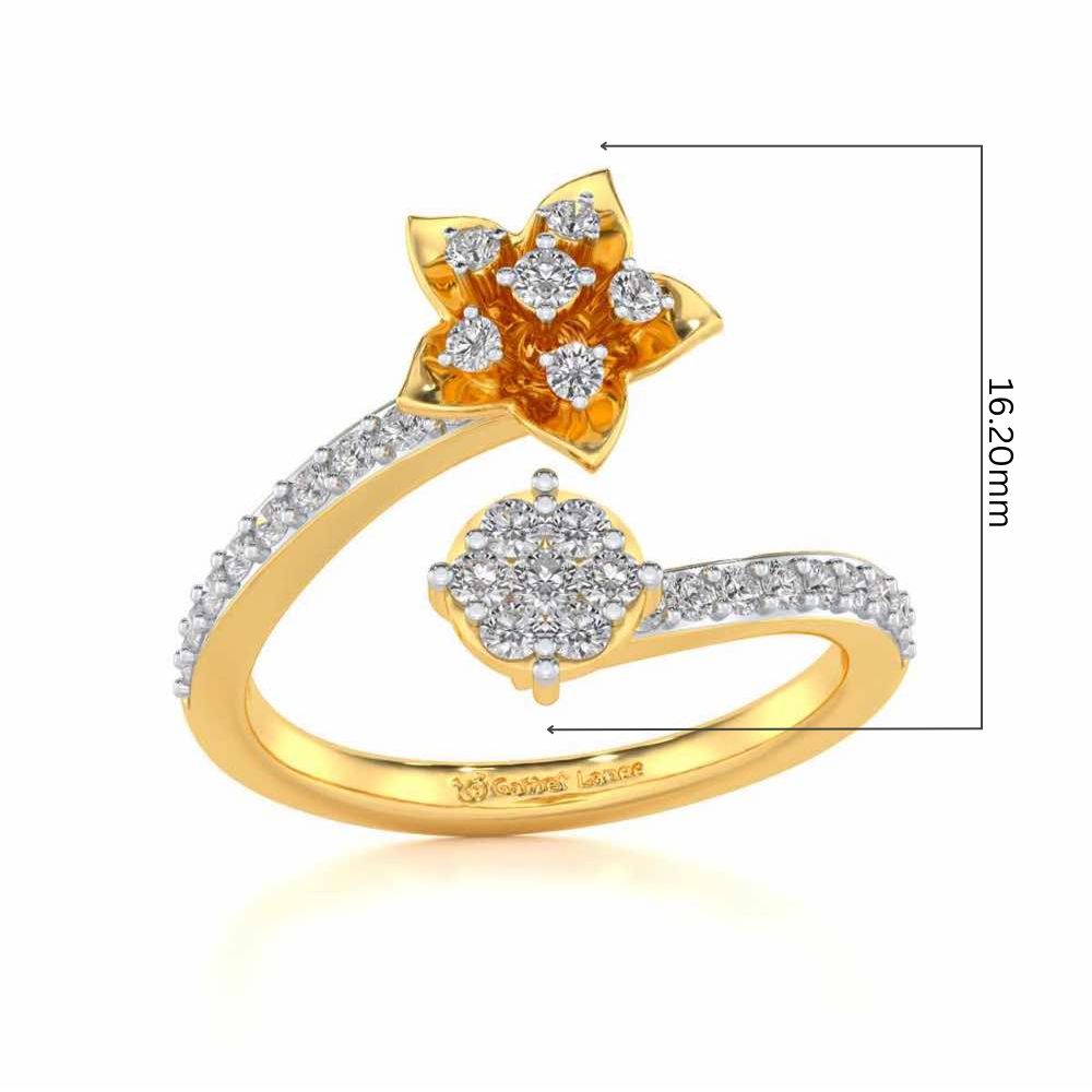 Bloom Full Silver Ring - Yellow Gold - Image 5