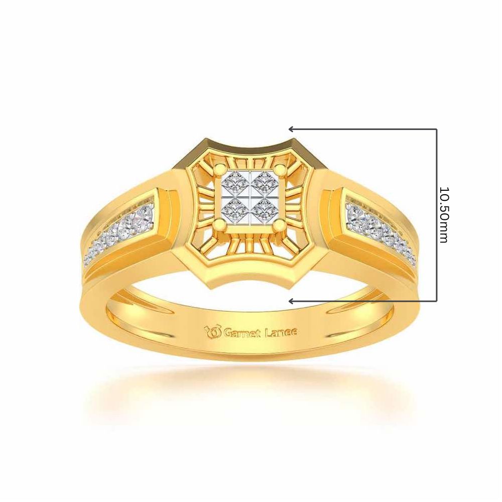 Rays Ring For Men For Men - Yellow Gold - Image 5