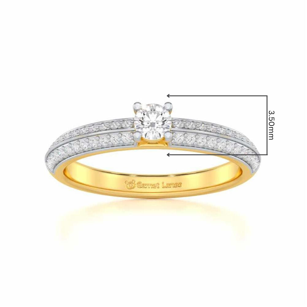 Grandeur Orbit Women Solitaire Ring - Yellow Gold - Image 5