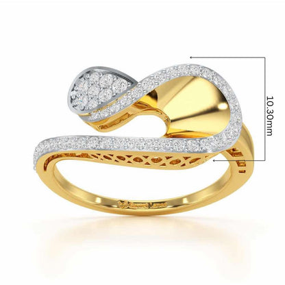 Velvet Veil Silver Ring - Yellow Gold - Image 5