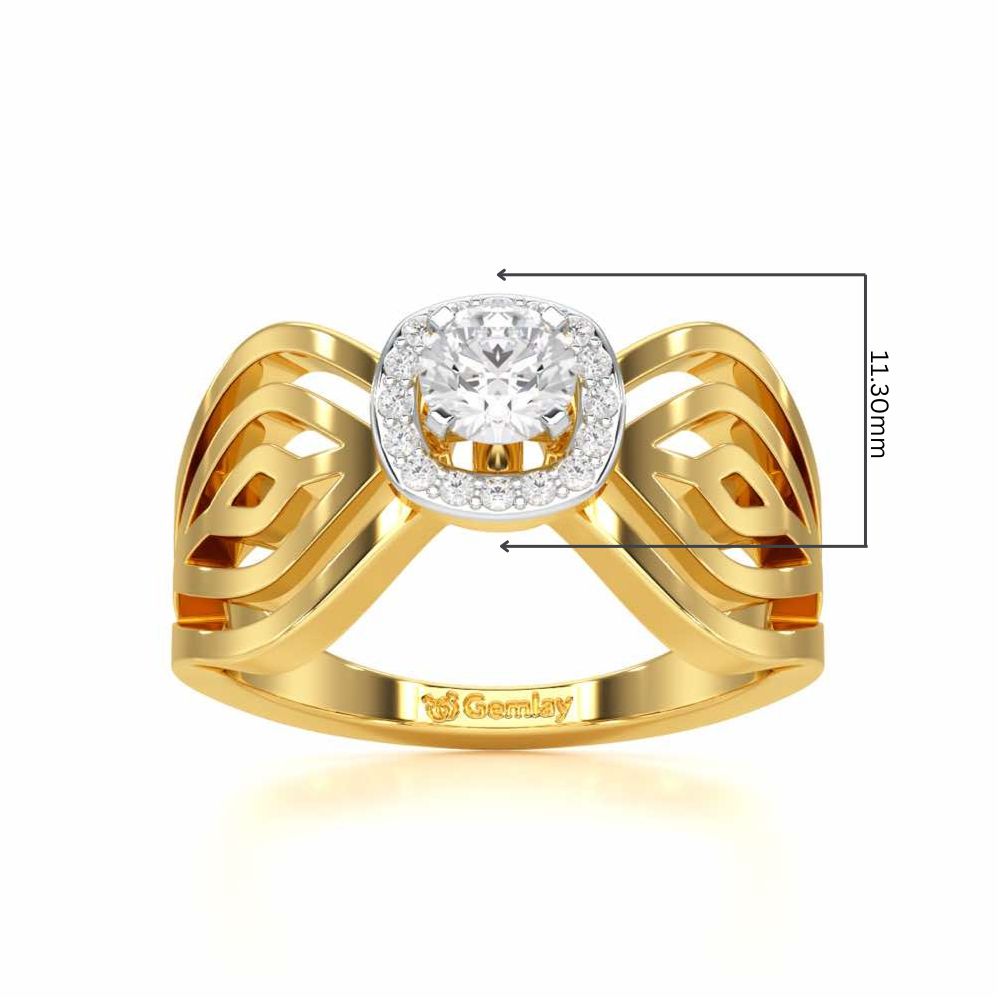 Regal Sparkle Solitaire Ring - Yellow Gold - Image 5