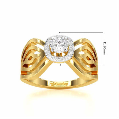 Regal Sparkle Solitaire Ring - Yellow Gold - Image 5