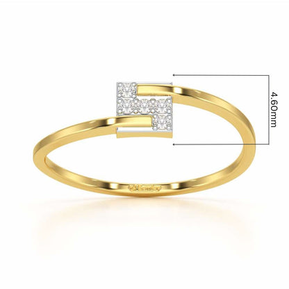 Overlap Elegance Silver Ring - Yellow Gold - Image 5