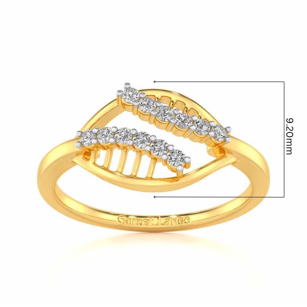 Trapeze Lattice Silver Ring - Yellow Gold - Image 5