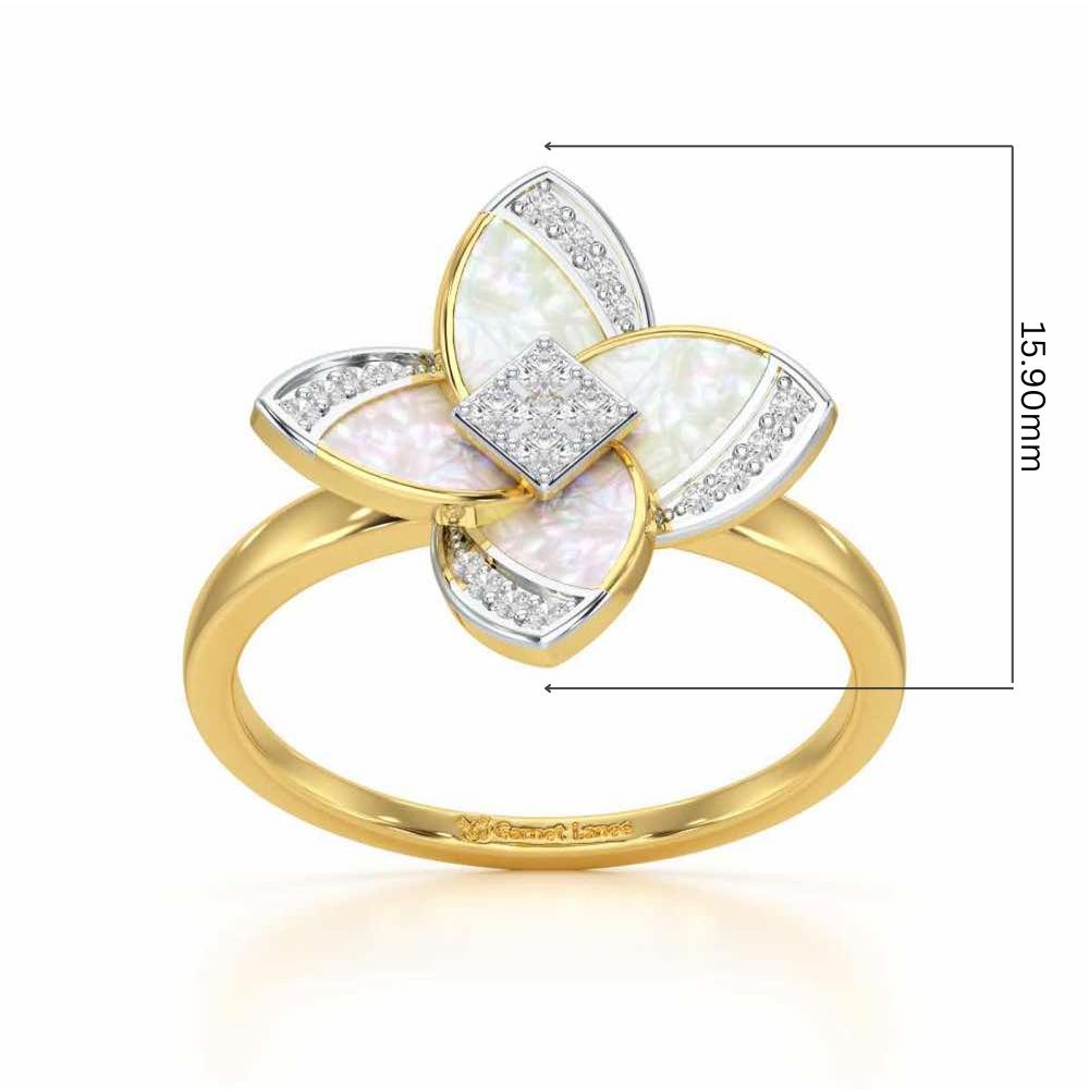 Velvet Blossom Silver Ring - Yellow Gold - Image 5