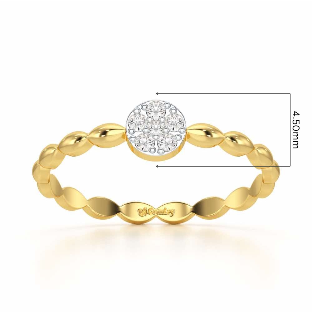 Glow Wave Silver Ring - Yellow Gold - Image 5