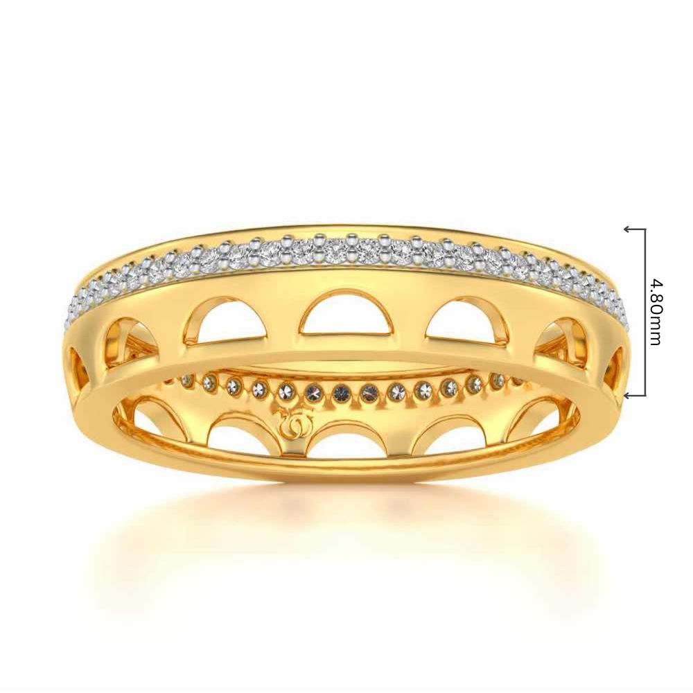 Dainty Crown Silver Band Ring - Yellow Gold - Image 5
