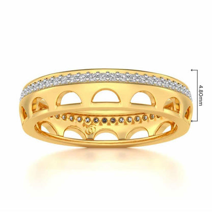 Dainty Crown Silver Band Ring - Yellow Gold - Image 5