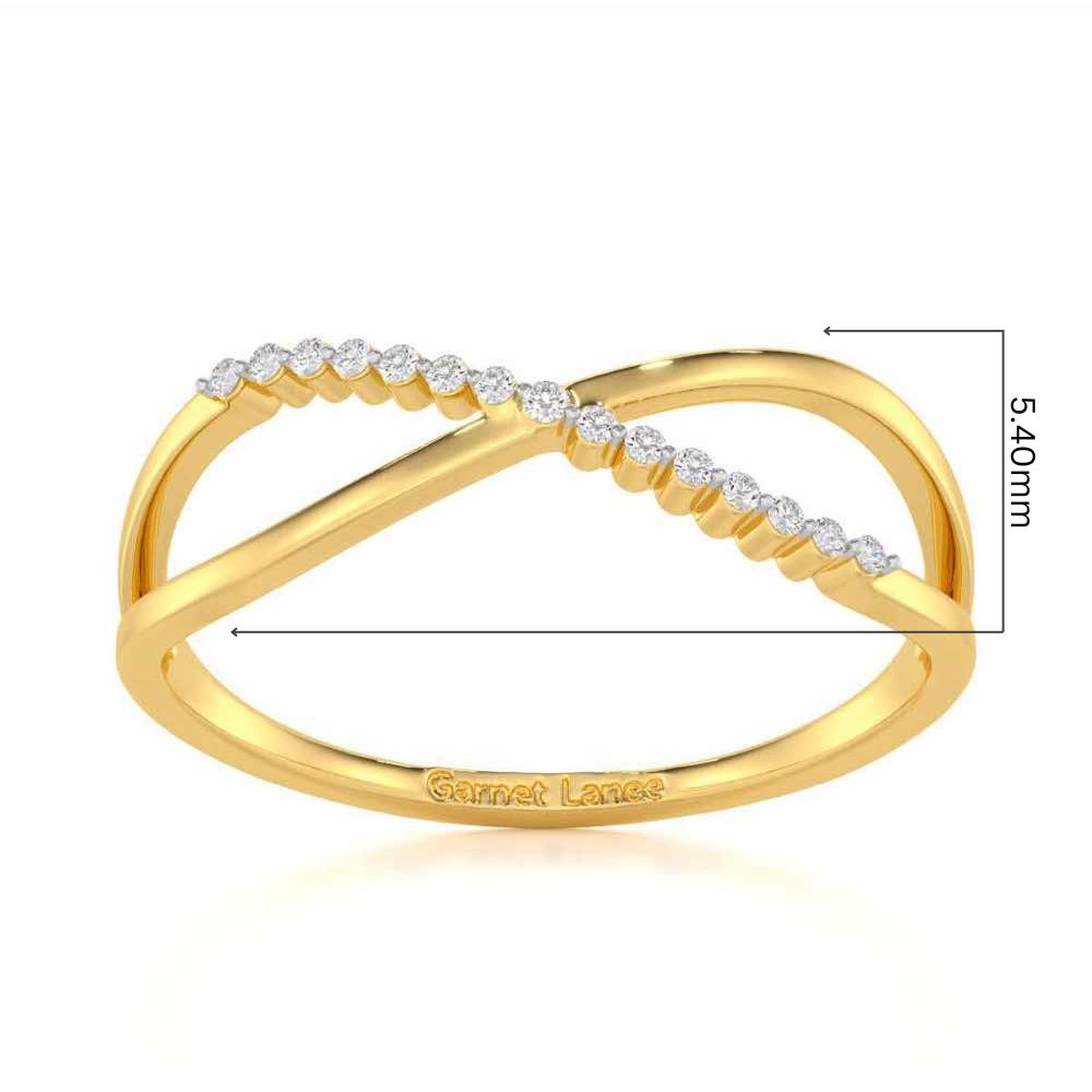 Glistening Grace Silver Ring - Yellow Gold - Image 5