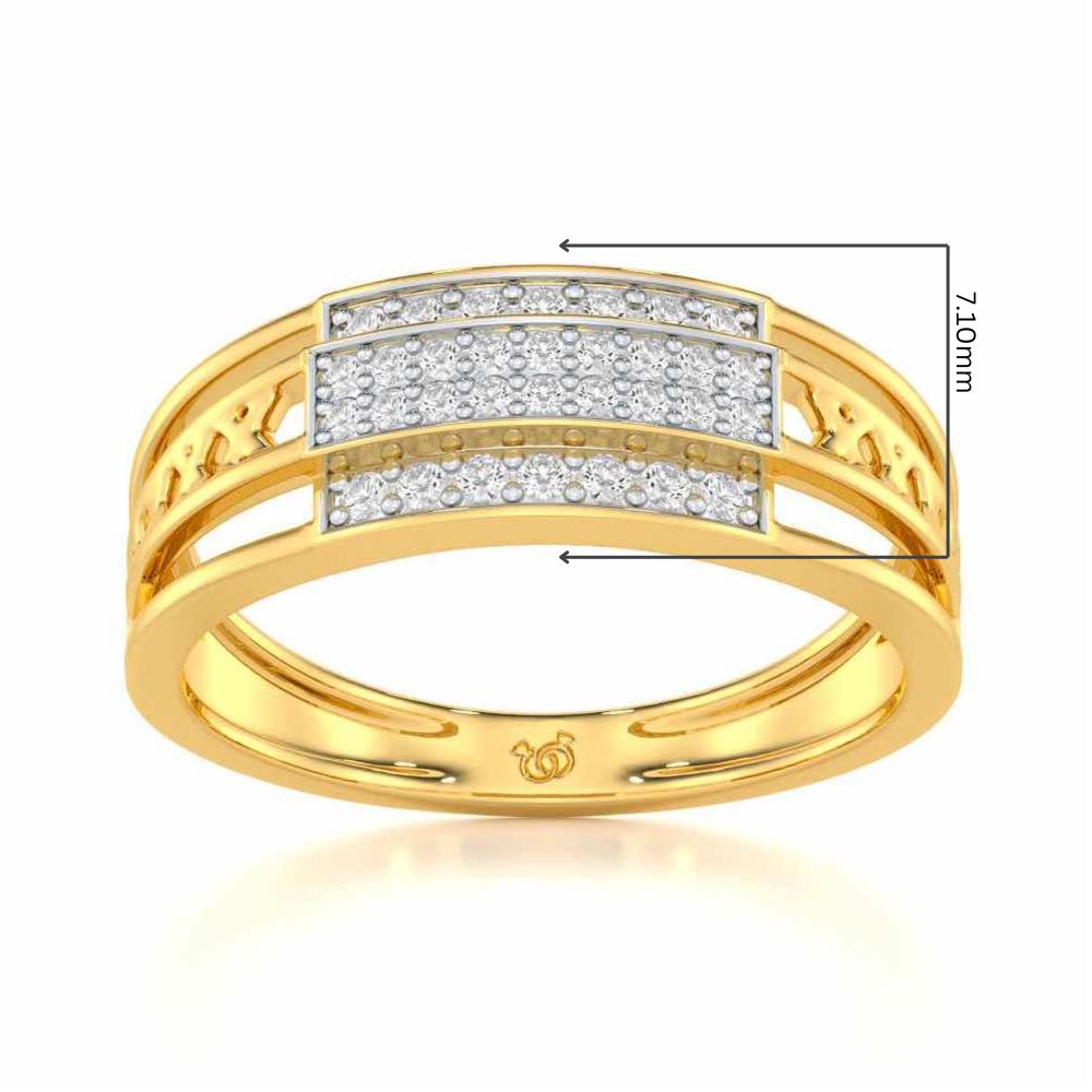 Samasth Silver Ring For Men - Yellow Gold - Image 5
