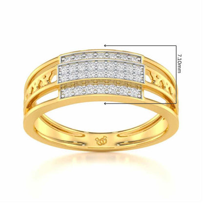 Samasth Silver Ring For Men - Yellow Gold - Image 5