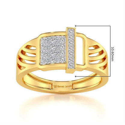 Ecstatic Silver Ring For Men - Yellow Gold - Image 5