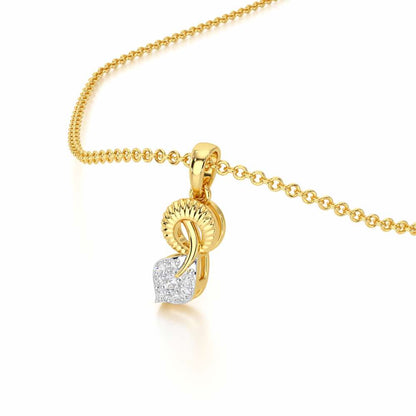 Leaf Glow Silver Pendant - Yellow Gold - Image 2