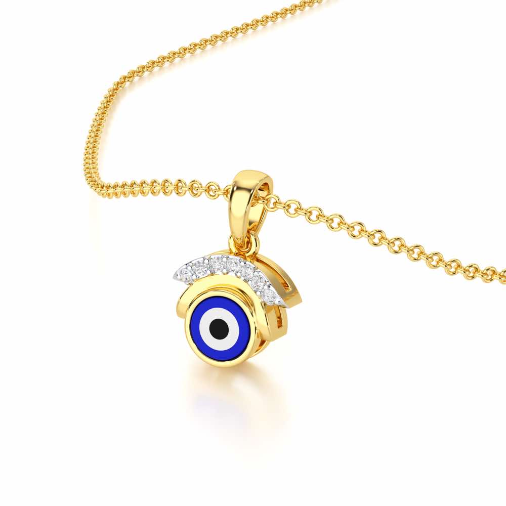 Omni Eye Silver Pendant - Yellow Gold - Image 2