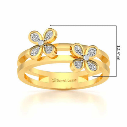 Luv-flora Silver Ring - Yellow Gold - Image 5