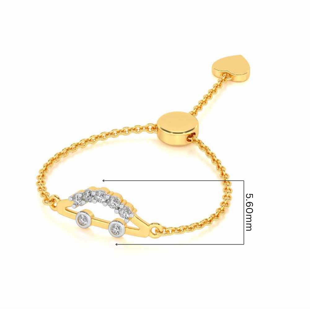 Semi Adjustable Silver Ring - Yellow Gold - Image 5