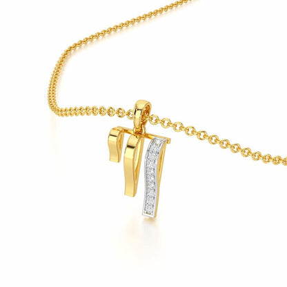 Shine Graph Silver Pendant - Yellow Gold - Image 2