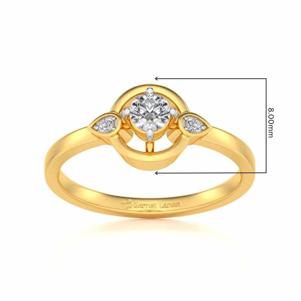 Dept Of Eyes Solitaire Silver Ring - Yellow Gold - Image 5