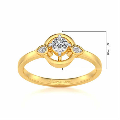 Dept Of Eyes Solitaire Silver Ring - Yellow Gold - Image 5