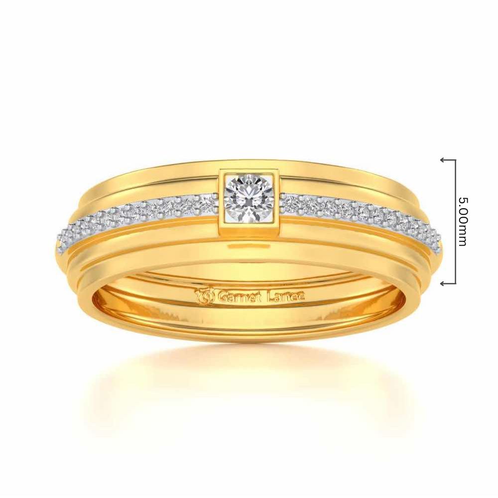 Exuberant Silver Band Ring - Yellow Gold - Image 5