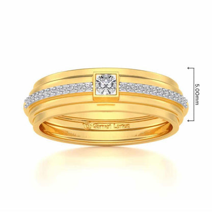Exuberant Silver Band Ring - Yellow Gold - Image 5