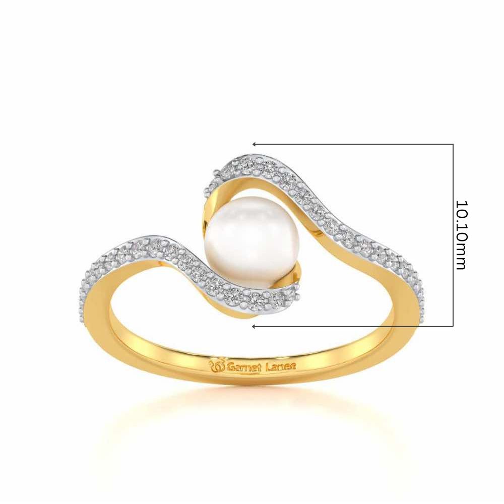 Vibe Silver Pearl Ring - Yellow Gold - Image 5