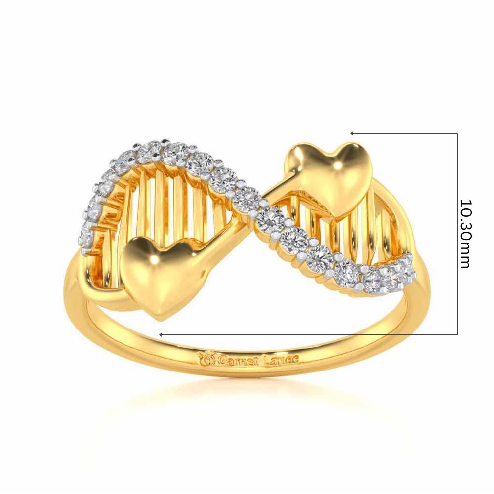 Infinity Wave Silver Ring - Yellow Gold - Image 5