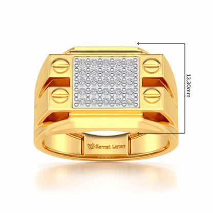 Grandeur Silver Ring For Men - Yellow Gold - Image 5