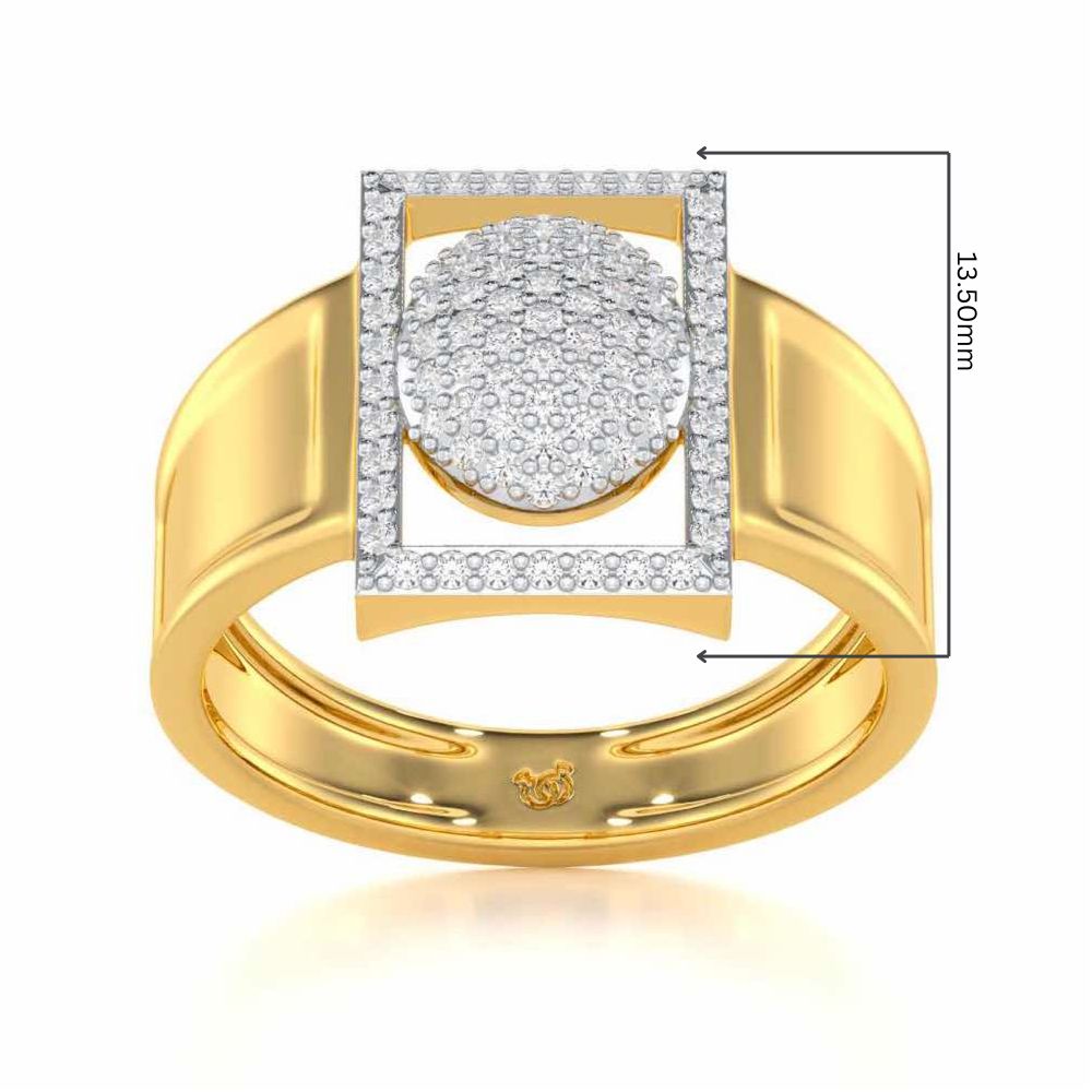 Ameer Silver Ring For Men - Yellow Gold - Image 5
