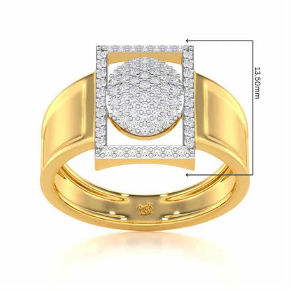 Ameer Silver Ring For Men - Yellow Gold - Image 5