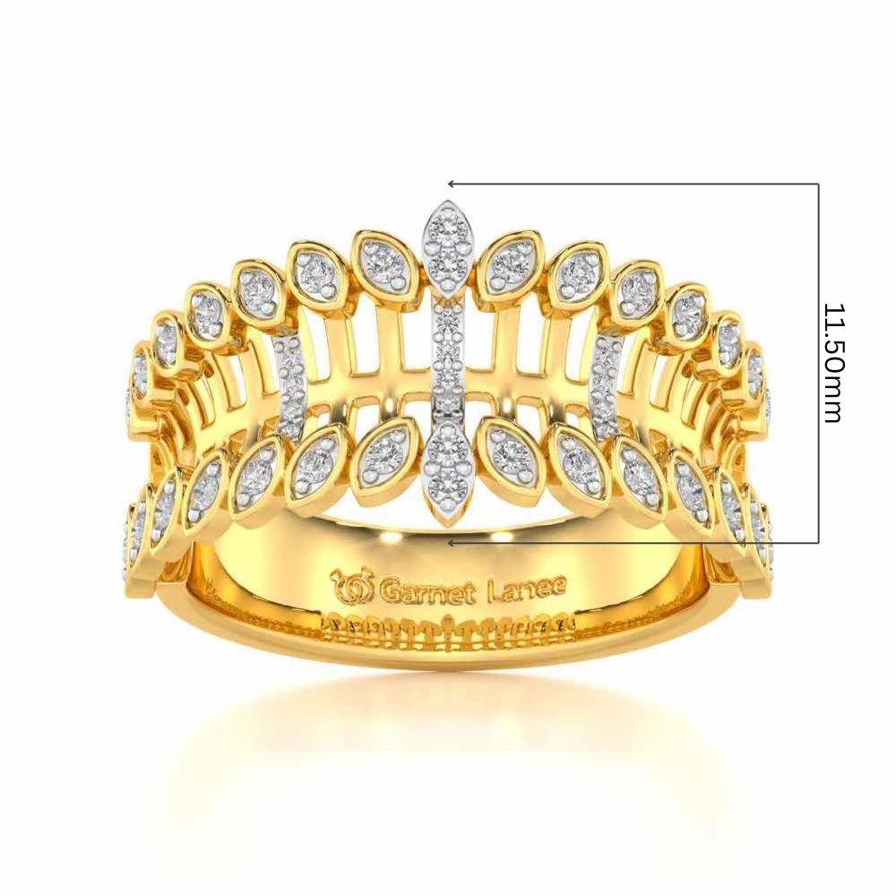 Regal Suave Silver Band Ring - Yellow Gold - Image 5