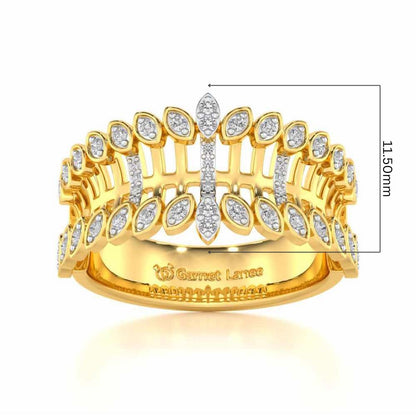Regal Suave Silver Band Ring - Yellow Gold - Image 5