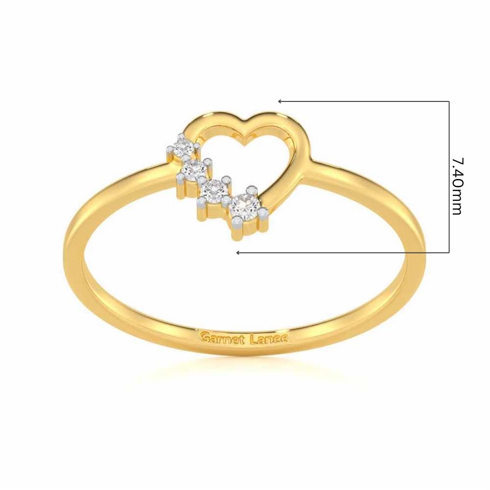 Oceanic Heart Silver Ring - Yellow Gold - Image 5