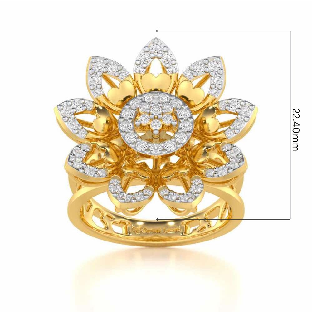 Bloom Prestige Silver Ring - Yellow Gold - Image 5
