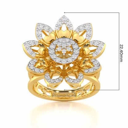 Bloom Prestige Silver Ring - Yellow Gold - Image 5