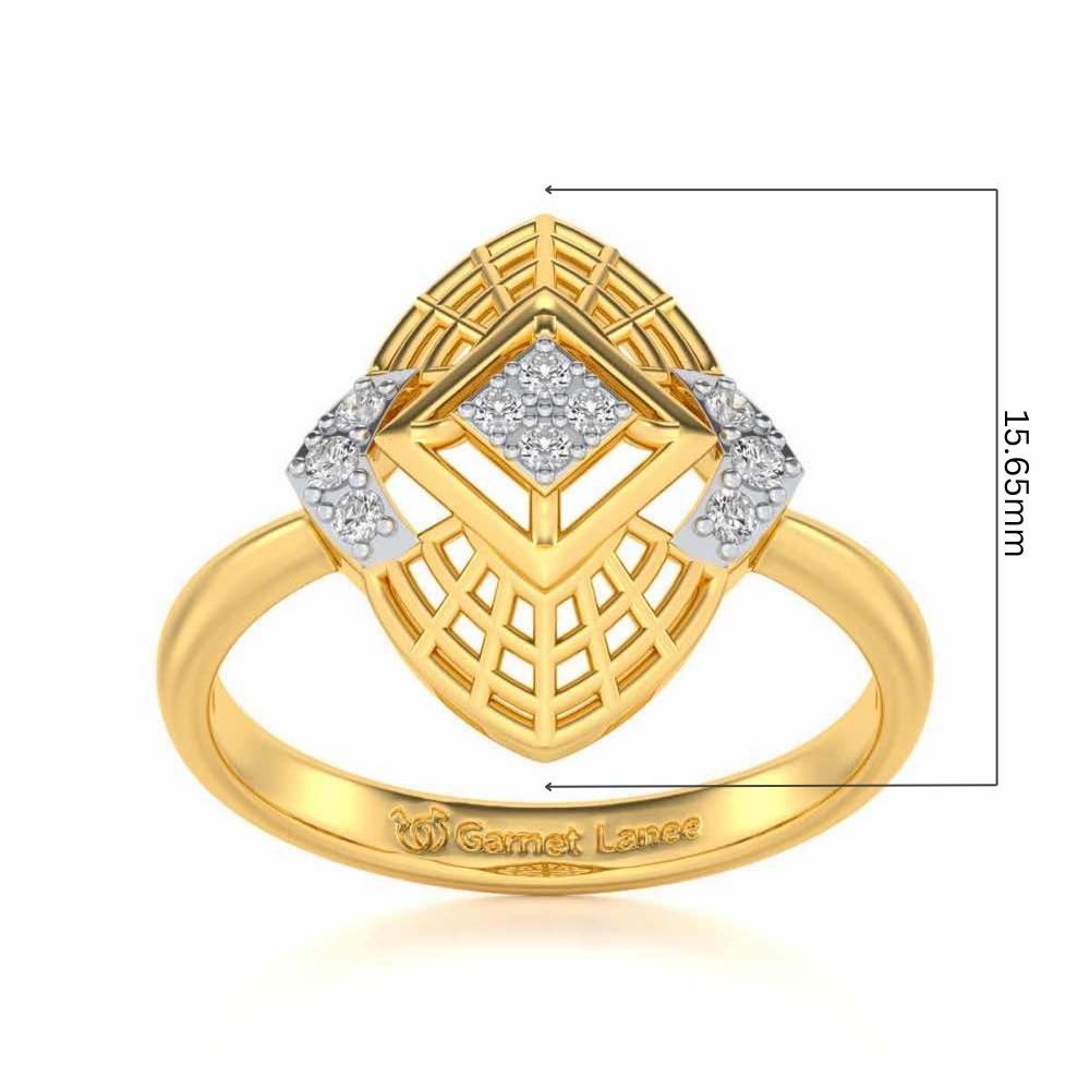 Charm Mesh Silver Ring - Yellow Gold - Image 5
