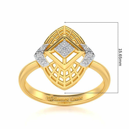 Charm Mesh Silver Ring - Yellow Gold - Image 5